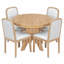 Ensemble de table de salle à manger extensible vintage avec chaises rembourrées et fabrication en bois massif-122062193