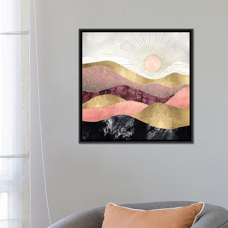 « rosé sun » par spacefrog designs-print, H 26 po x l 26 po x P 1,5 po, Toile avec cadre noir