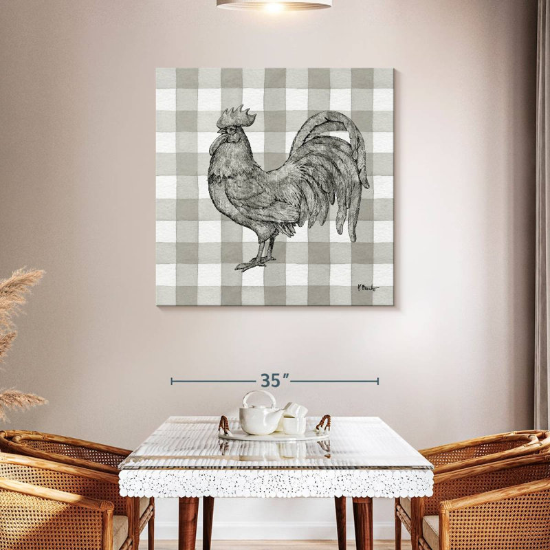 Crowle Lined Rooster II, 39" H x 39" W