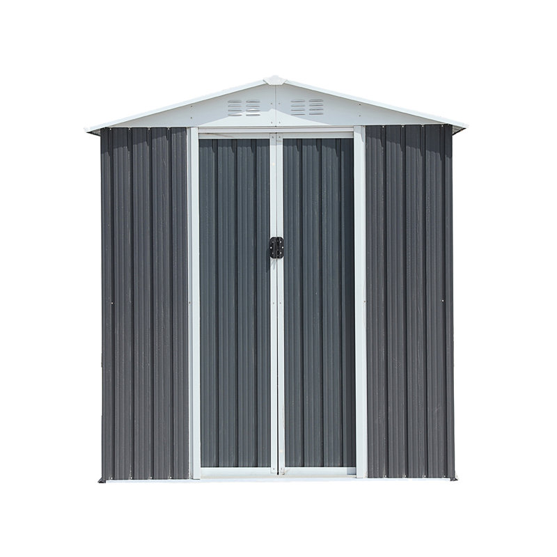 Outdoor Storage Sheds 6Ftx4ft Apex Roof, Gray, 72.5" H x 74.7" W x 45.7" D