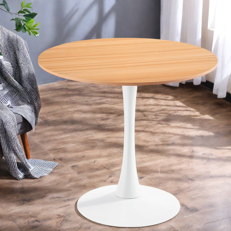 Table de salle à manger en MDF peu encombrante, design moderne Mid-Century en chêne