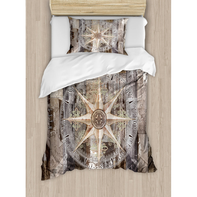 Olney Brown/Beige Microfibre 350 TC Duvet Cover Set, Single Duvet Cover + 1 Standard Pillowcase