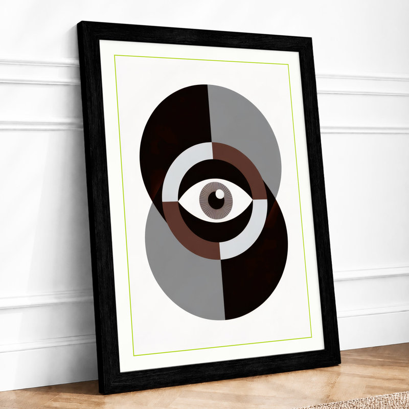Geometric Eye Minimalist - Framed Print, A3 - 42.0 x 29.7 cm, Black