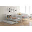 Lit simple superposé au dessus d'un lit simple avec lit gigogne et rangement-1351494287