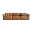 Canapé modulaire orange en cuir véritable-286563430-286563426