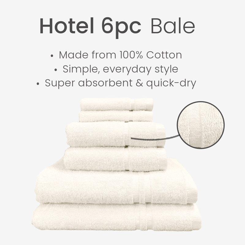 Chilson Essentials 6 Piece Towel Bale Set, Cream