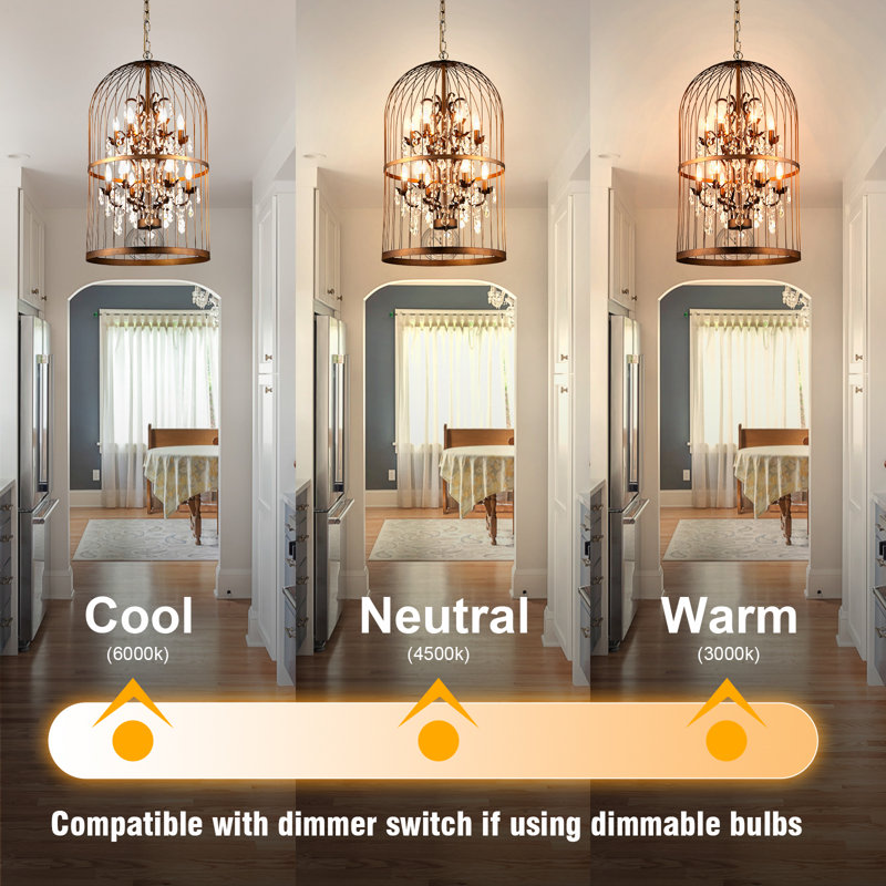 4 - Light Dimmable Lantern Geometric Chandelier