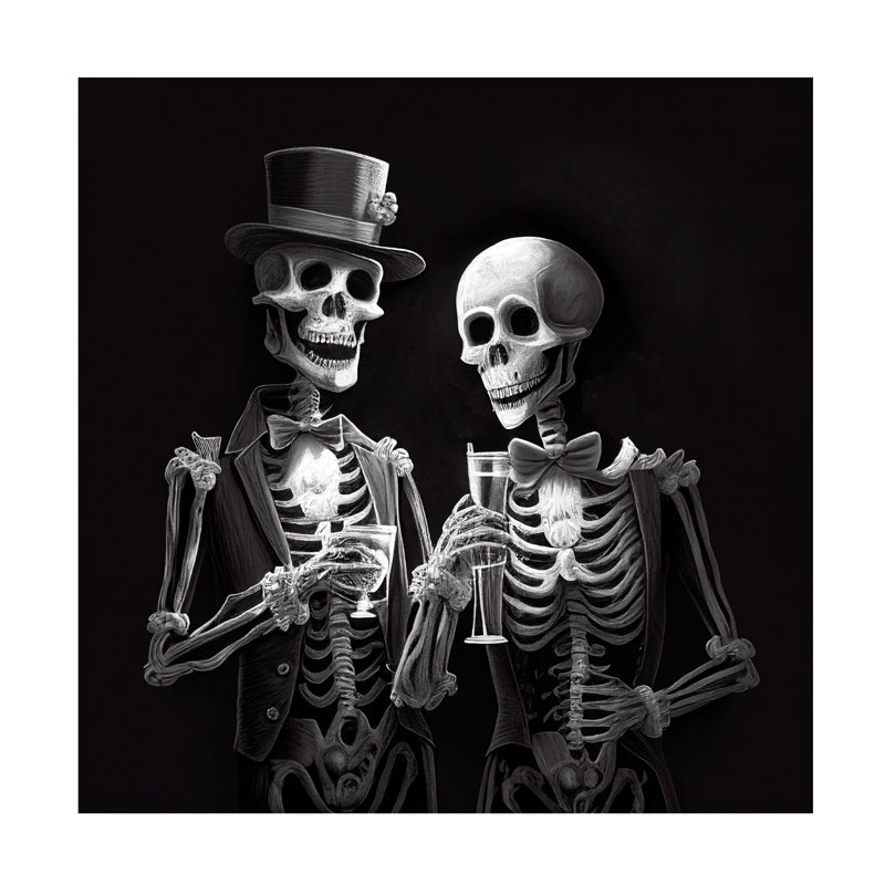 Art sur toile Sasha Skeleton VI, H 18 po x l 18 po