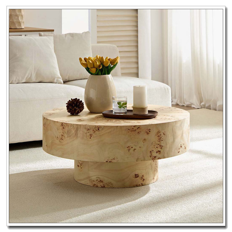 Table basse ronde 31,49 po, Naturel