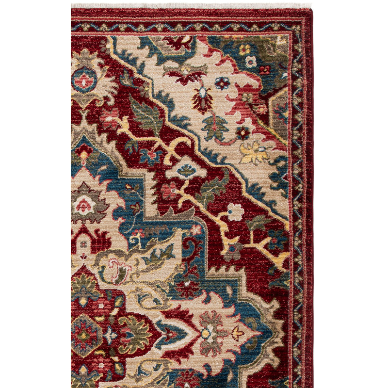 Tapis rouge Kurtz, Rectangle 3 pi 3 po x 4 pi 1 po, Red/Beige