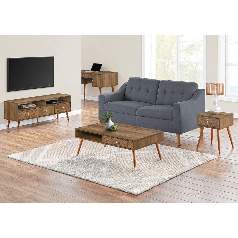 Table basse rectangulaire, Noyer