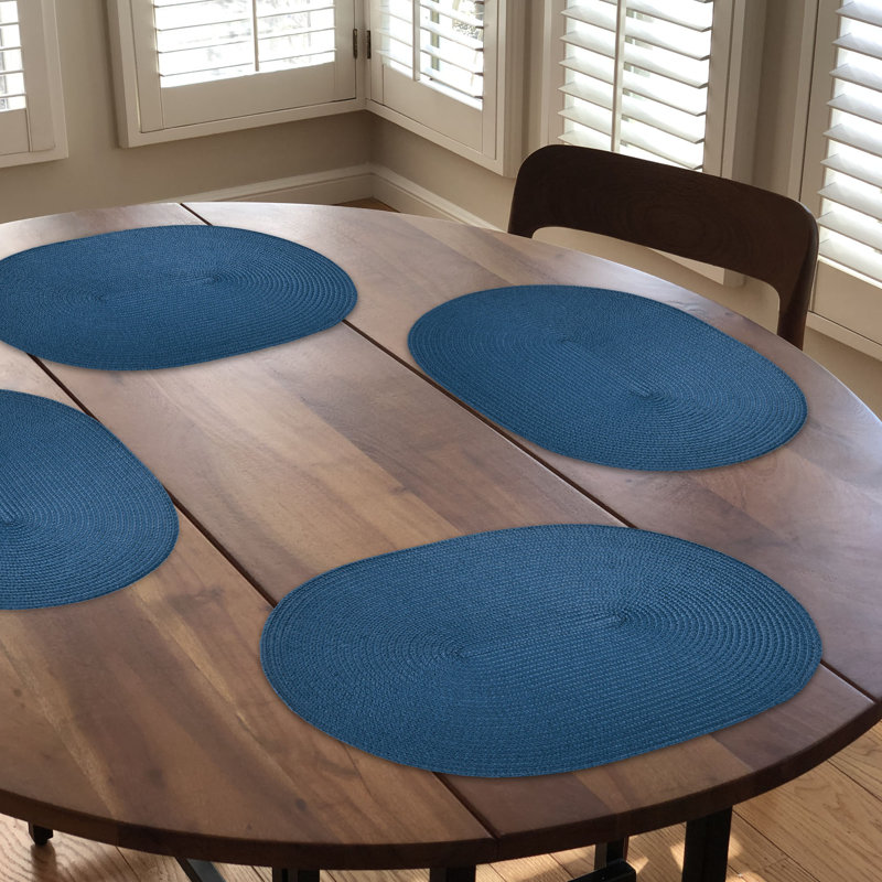 Tigela Solid Colour Oval Placemat, Navy