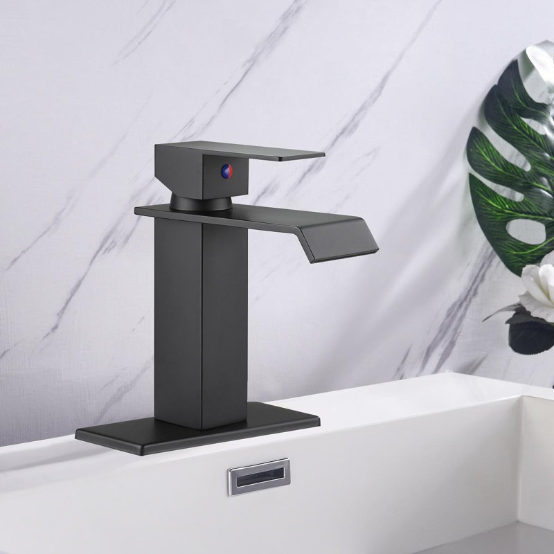 Robinet de salle de bain à un trou, Noir mat