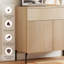 Union Rustic 63" Wooden Reeded Sideboard With Doors And Drawers, 2-In-1 Modern Credenza Storage Cabinet For Kitchen, Dining Room-117530959