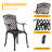 Frary Cast Aluminum Patio Dining Chair Set of 2 with Armrests for Garden,Bronze