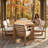 Rustic Patio Table And Chairs Set For 6 - Outdoor Dining Furniture With Umbrella Hole, Durable Wooden Frame, Cushions Included-829574773