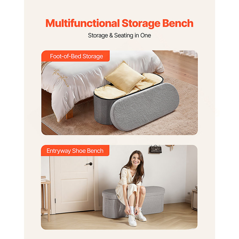 Coffre de rangement ovale avec repose-pieds