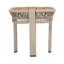 Table d'appoint en bois d'acacia au fini teck, capacité de 120 lb, corde beige et structure en métal, idéale pour l'extérieur et l'intérieur