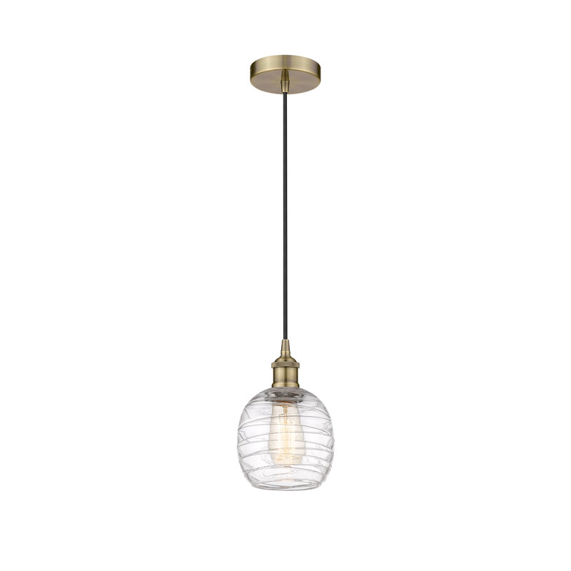 Luminaire suspendu simple à 1 lumière Amila, Laiton antique