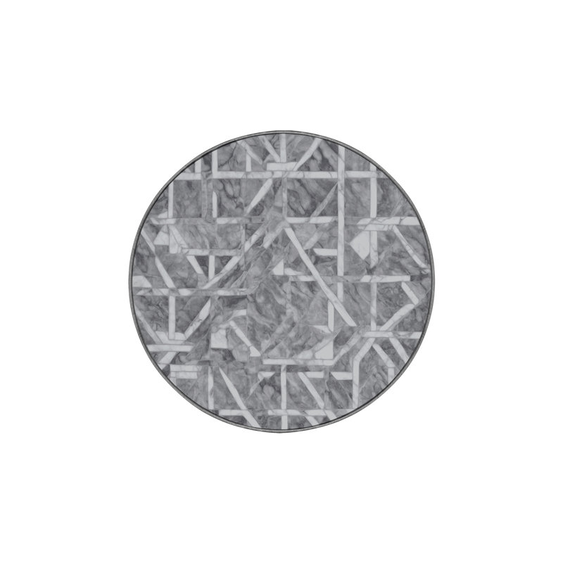 Tapis gris lavable à la machine, Rond 7 pi