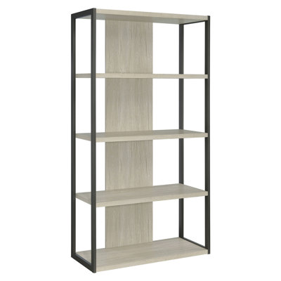 Loomis Whitewashed Grey 4-Shelf Bookshelf