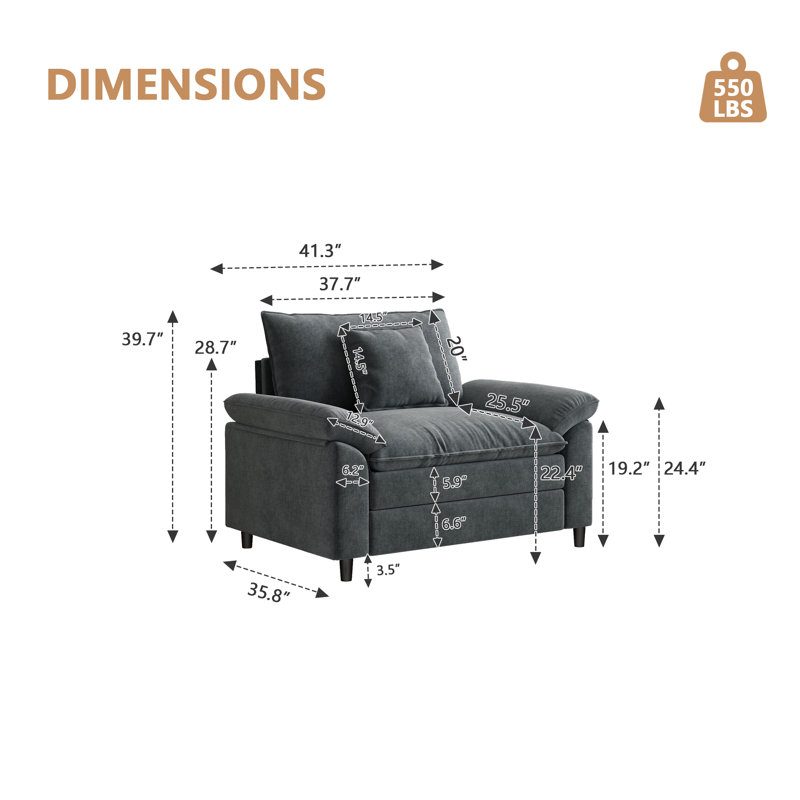 Chaise avec accoudoirs, Gris