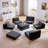 Compression Upholstered Sectional Sofa (Gray)