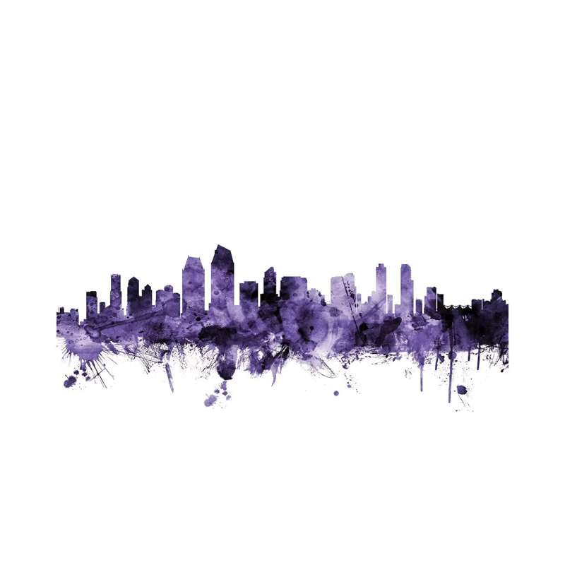 San Diego, California Skyline by Michael Tompsett - 1 Piece Wrapped Canvas Wall Art, 66.04 cm H x 45.72 cm W x 1.91 cm D