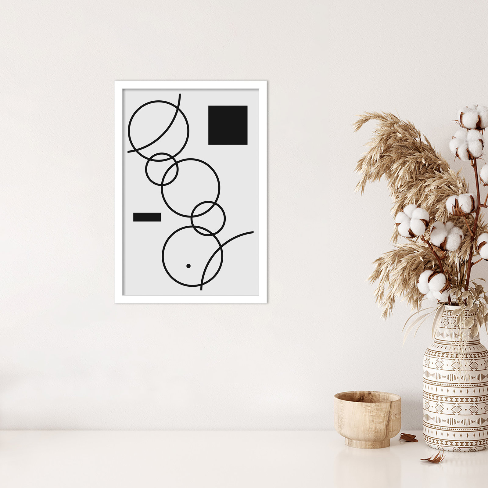 Minimal Shapes No 1 by Jay Stanley, White, 21" H x 15" W x 1" D