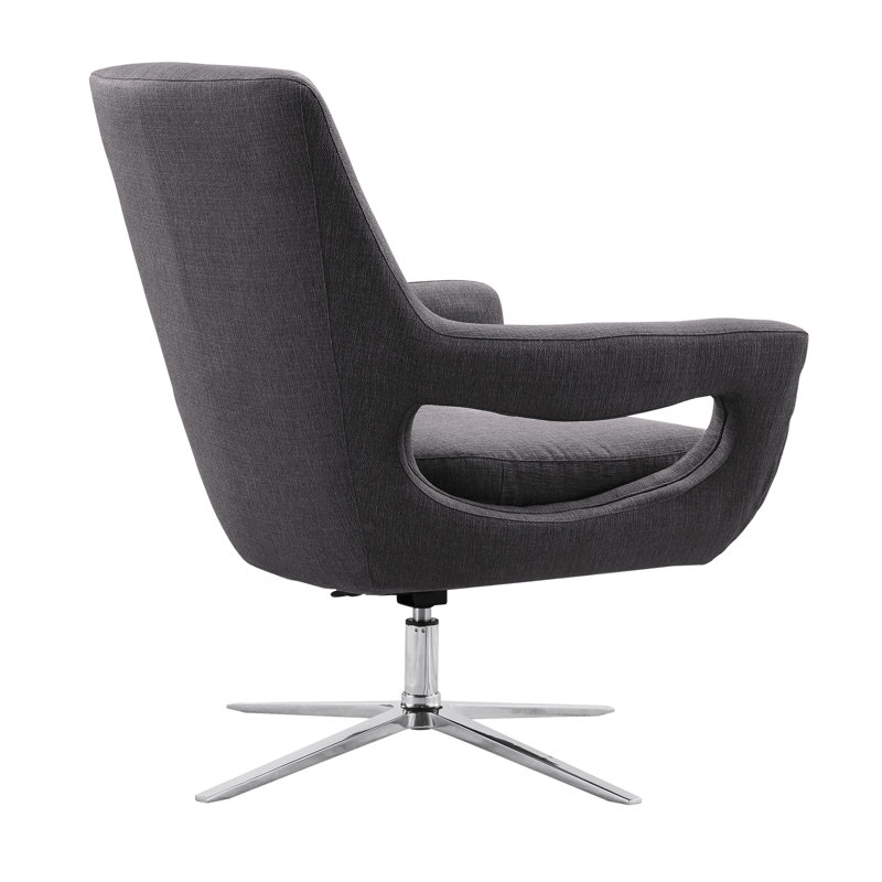 Humiston Upholstered Swivel Armchair, Gray