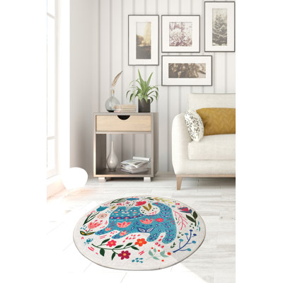 Tapis beige / bleu Bowlan