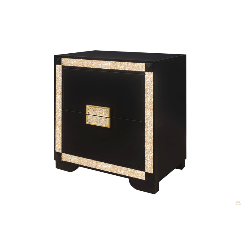 Table de chevet noire / dorée