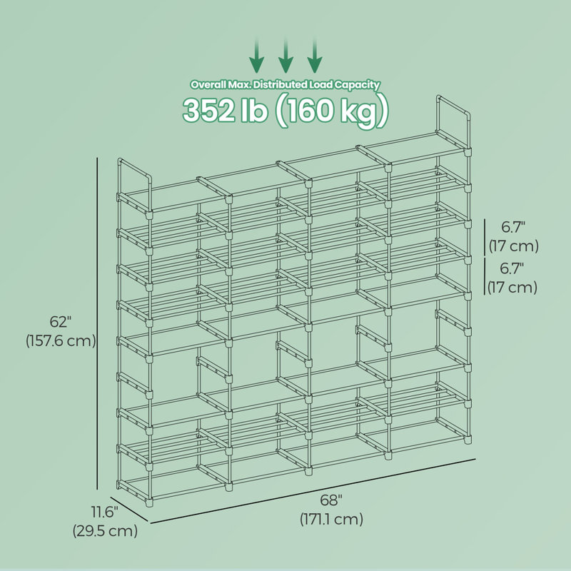 Blakeslee 10 Pair Shoe Rack