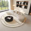 Canapé de style crème semi-circulaire à arc-105624972-105624966