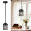 Mini luminaire suspendu simple noir réglable avec abat-jour cage pour îlot de cuisine