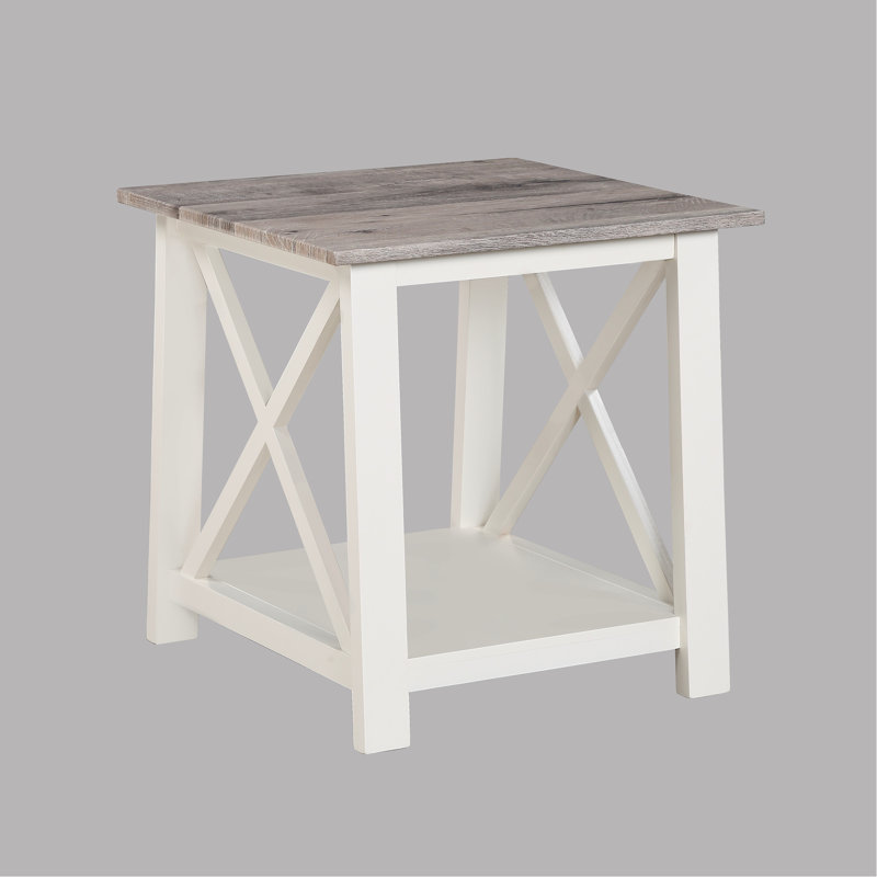 Table de salon moderne moderne à 3 tables de bout rectangulaires blanches et carrées