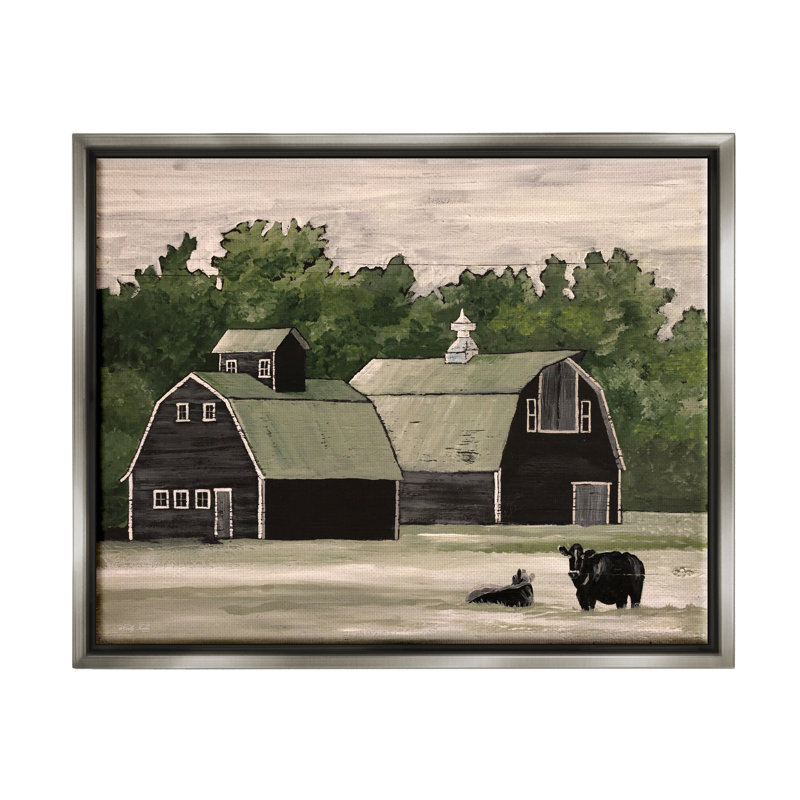 Art mural sur toile Stable Barn Country, H 25 po x l 31 po x P 1,7 po, Cadre flottant gris lustré