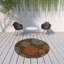 Tapis d'intérieur / extérieur à motif floral brun / bleu Ashmi-955572819