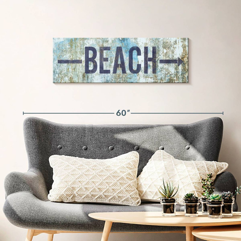 " Beach Sign " by Charles B, 12" H x 36" W x 1.25" D