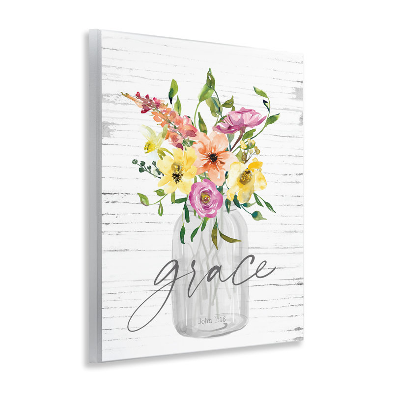 Spiritual Grace Bouquet Wall Plaque Art by Lettered and Lined