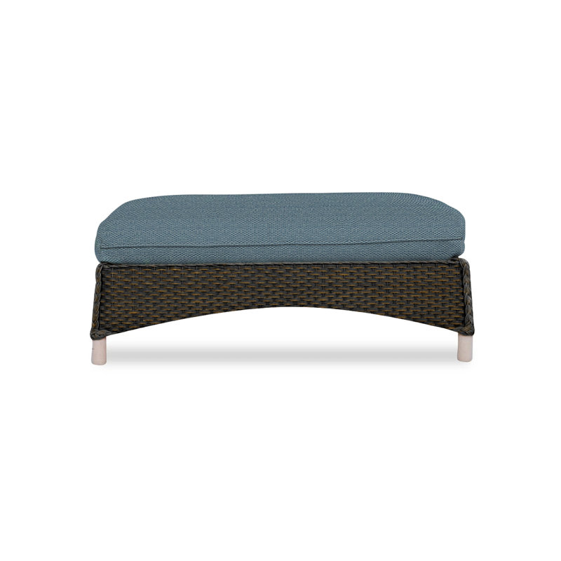Mandalay Outdoor Ottoman, Decorline Navy, Mink