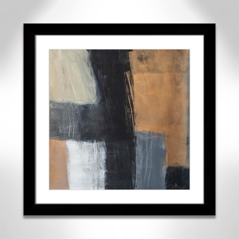 «Metallic Slate II» par Casa Fine Arts, H 25 po x l 25 po x P 1,25 po, Cadre cube noir