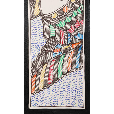 Poissons - peinture Madhubani | Papier fait à la main | Par Ajay Kumar Jha