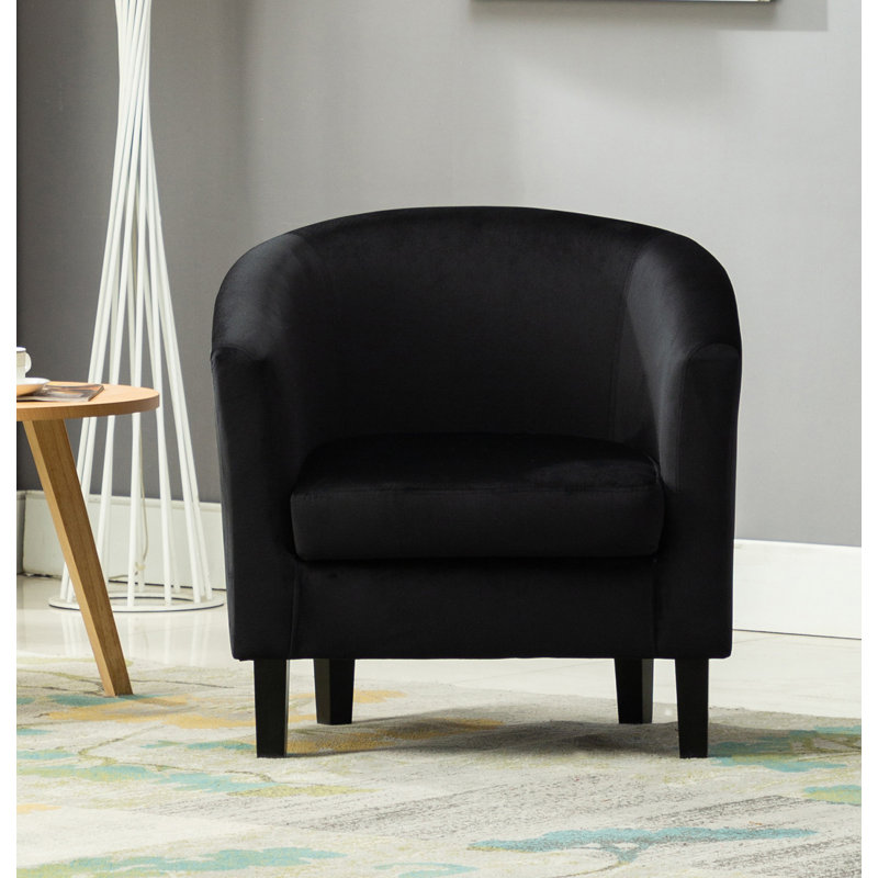 Petty Upholstered Barrel Chair, Black