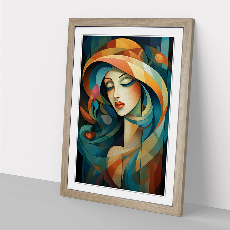 Single Picture Frame Wall Art, 46cm H x 34cm W, Oak Framed