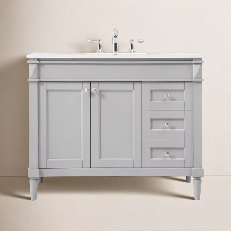 Ensemble de meuble-lavabo simple 42 po Readington, gris