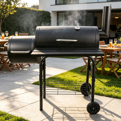 45.28"Outdoor American-style pushcart barbecue grill