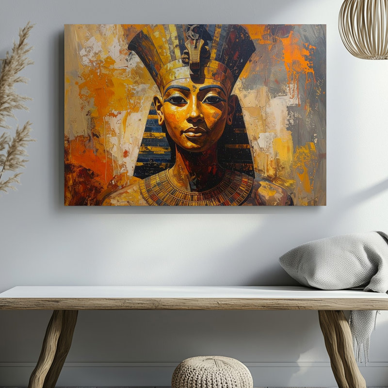 Toile pharaon, art mystique égyptien, art mural égyptien, H 20 po x l 30 po