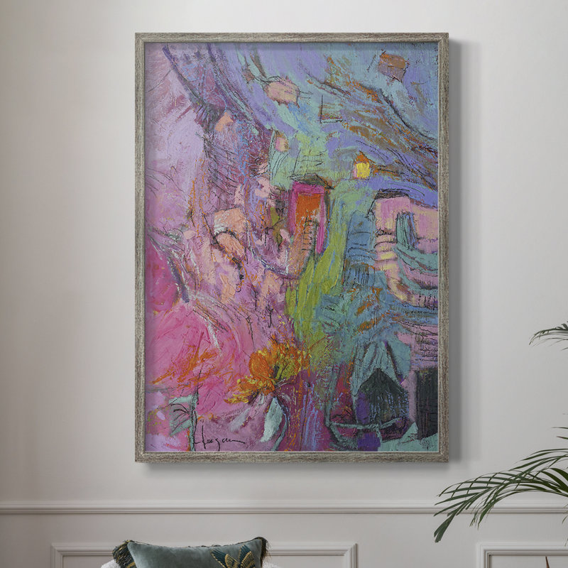 «My Pink House», reproduction encadrée - bois massif, H 21 po x l 17 po