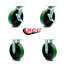 8 Inch Poly on Cast Iron Caster Set with Ball Bearings 2 Brakes 2 Rigid|SCC-30CS820-PUB-TLB-2-R820-2
